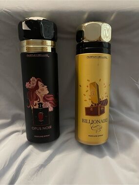 Opus Noir & Billionaire Perfume Spray Duo - Black & Gold